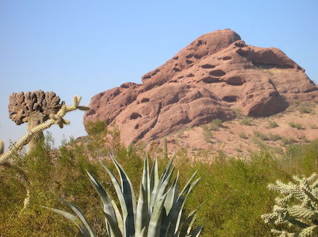 Papago Buttes with desert plants